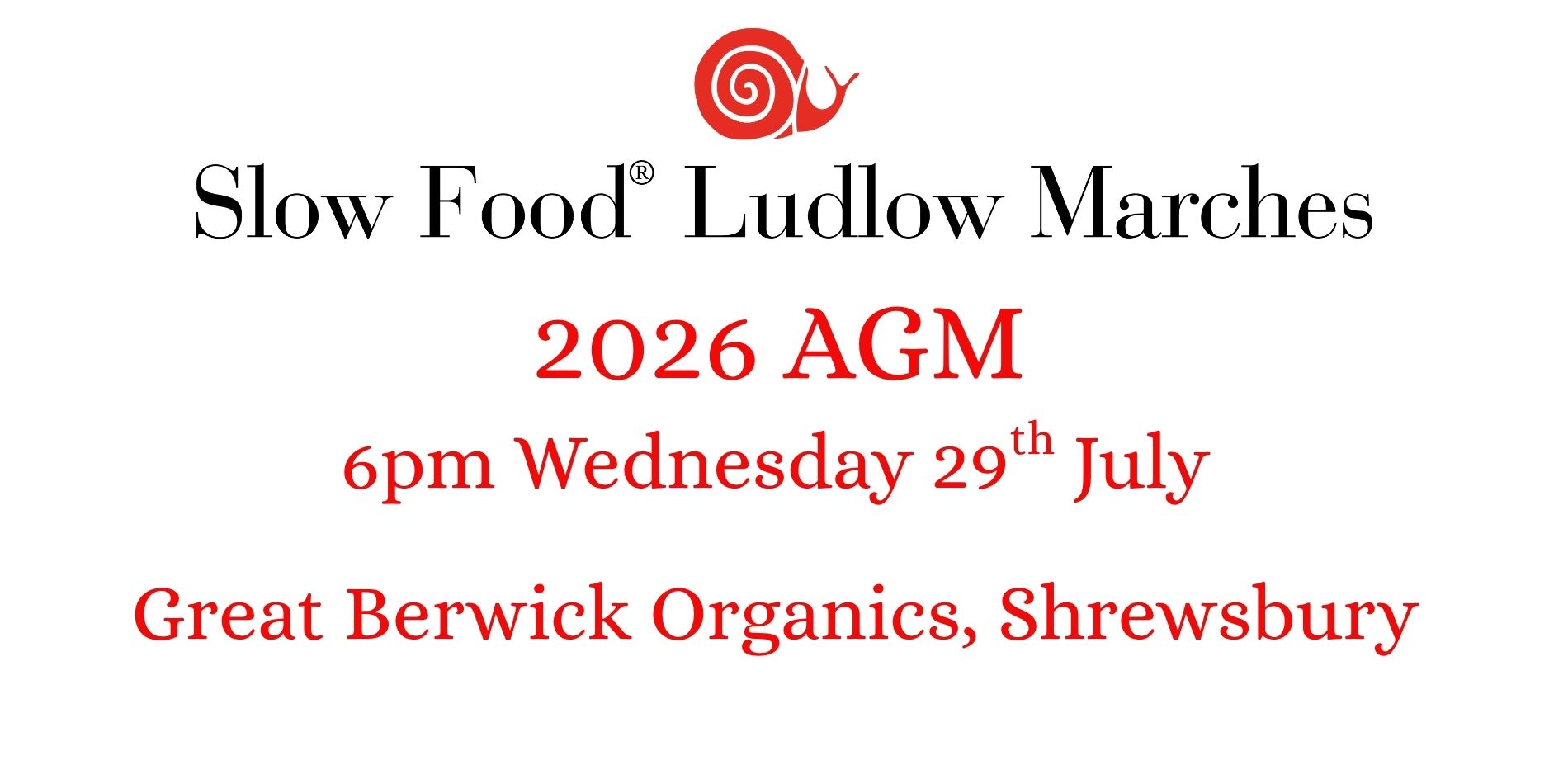 Slow Food  AGM @ Great Berwick Organics